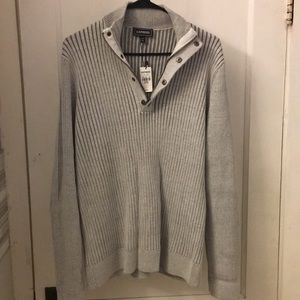 Express mock neck button /zipper sweater XL. NWT